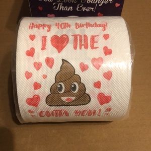 40th Birthday gift, Funny a toilet roll, 💩